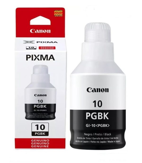 Botella de tinta CANON GI10 Color Negro, 170 ml.
