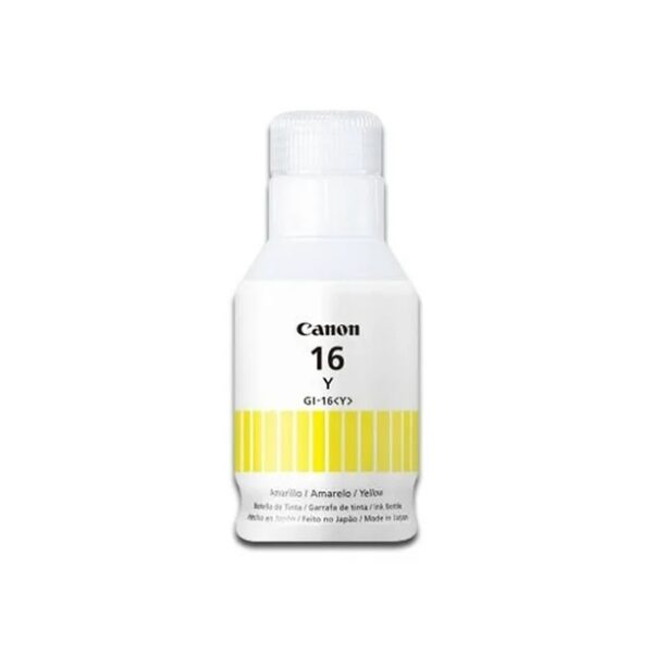 Botella de tinta CANON GI16 Color Amarillo, 135ml.
