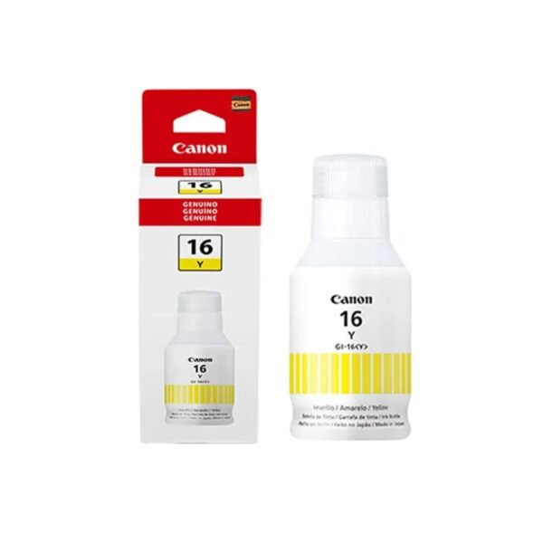 Botella de tinta CANON GI16 Color Amarillo, 135ml. - Imagen 2