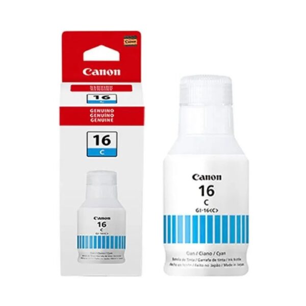 Botella de tinta CANON GI16 Color Cian, 135ml. - Imagen 2