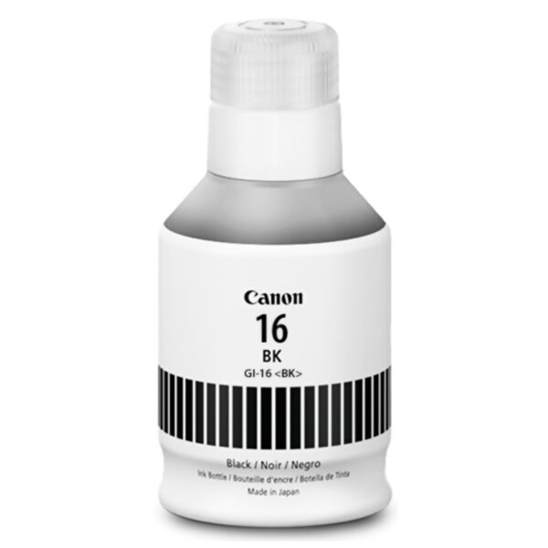 Botella de tinta CANON GI16 Color Negro, 170ml.