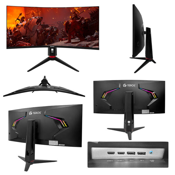 Monitor curvo gaming TEROS TE-3410G, 34" UWQHD VA, 165 Hz, 1 ms, HDMI, DP - Imagen 3