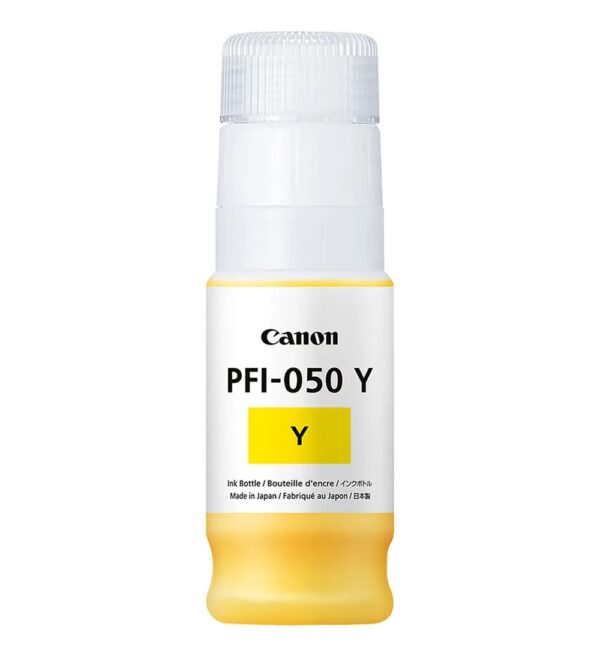 Botella de tinta CANON PFI-050 Color Amarillo, 70ml.