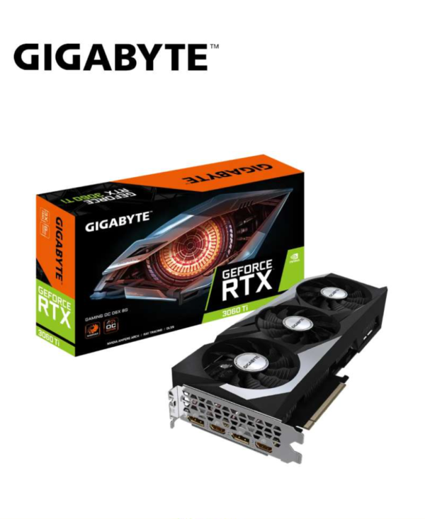 TARJETA DE VIDEO RTX 3060TI GIGABYTE 8GB GDDR6 X3 FAN