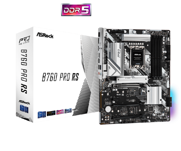 PLACA ASROCK B760 PRO RS, LGA 1700, DDR5 7200MHZ (OC), M.2(PCIE GEN4X4), PCIE 5.0, ATX.