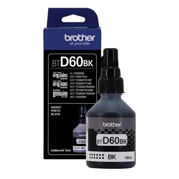 Botella de Tinta Brother BTD60BK Color Negro 108ml